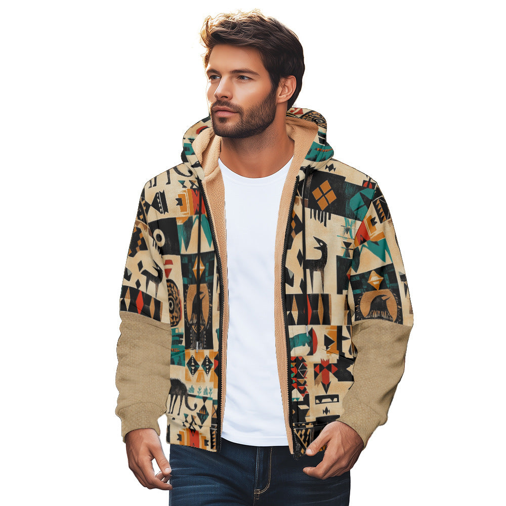3D Plaid Winter Jacket for Soulmates – Men’s Streetwear Coat | same ANTHEM - 1 model - C845 / XXS