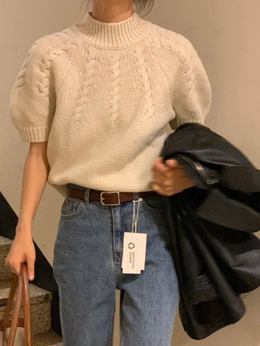 Korean Stand Collar Knit Sweater – same ANTHEM.