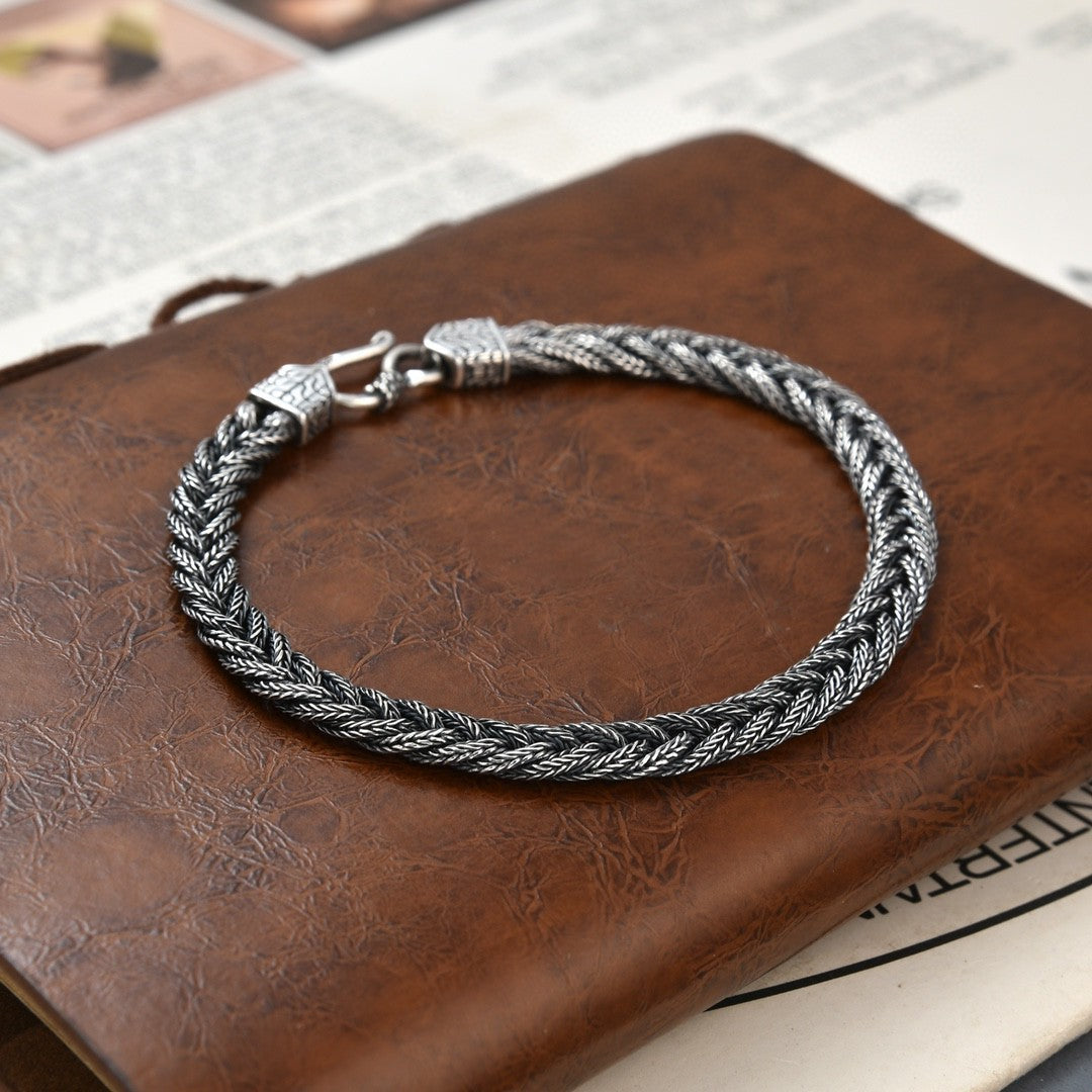 925 Silver Handwoven Bracelet for Men – same ANTHEM. Soulmate Streetwear - Bag