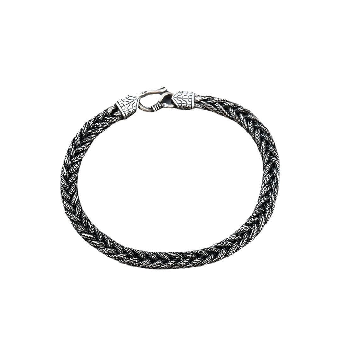 925 Silver Handwoven Bracelet for Men – same ANTHEM. Soulmate Streetwear - 18cm - Bag