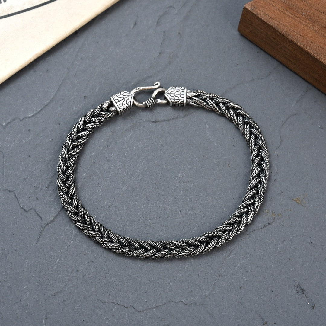 925 Silver Handwoven Bracelet for Men – same ANTHEM. Soulmate Streetwear - Bag