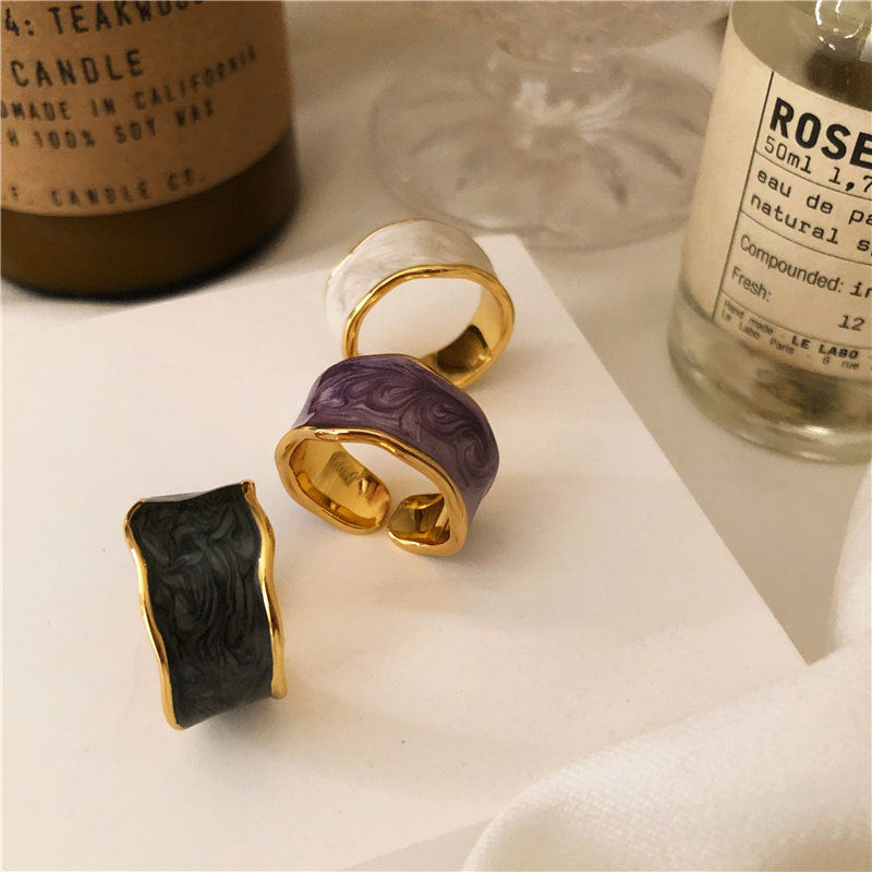 925 Sterling Silver Gold Rim French Vintage Ring | same ANTHEM.