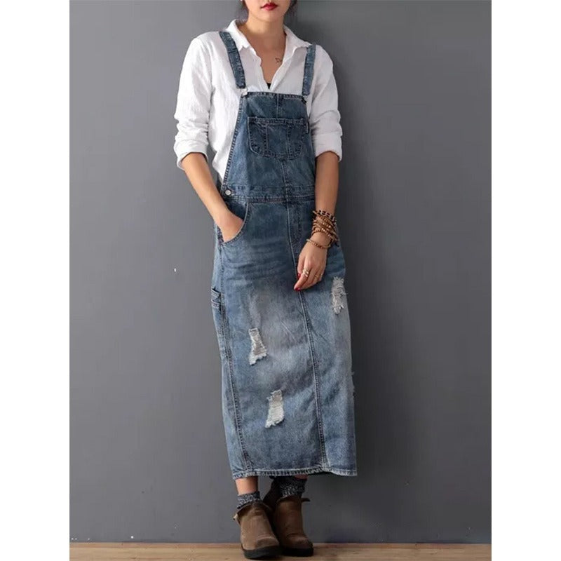 Denim Skirt with Holes & Straps | same ANTHEM.