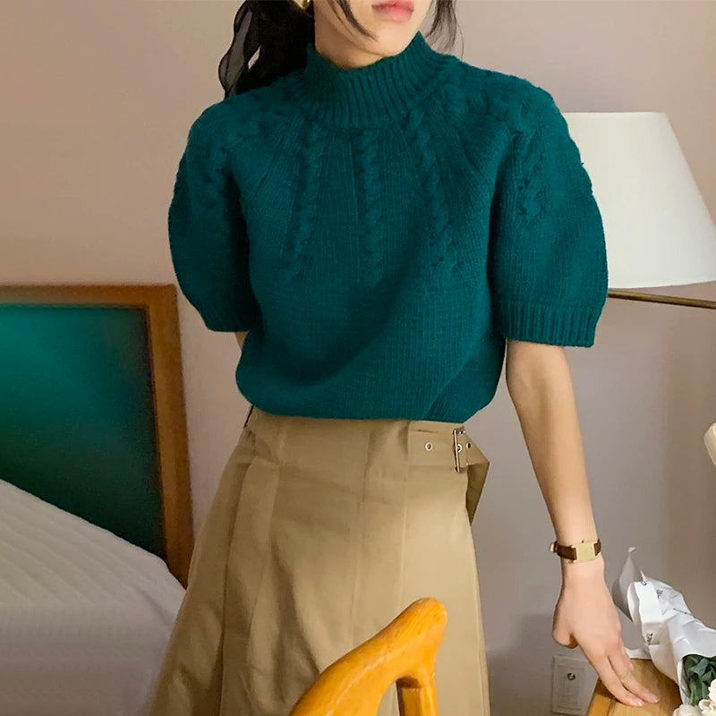 Korean Stand Collar Knit Sweater – same ANTHEM.