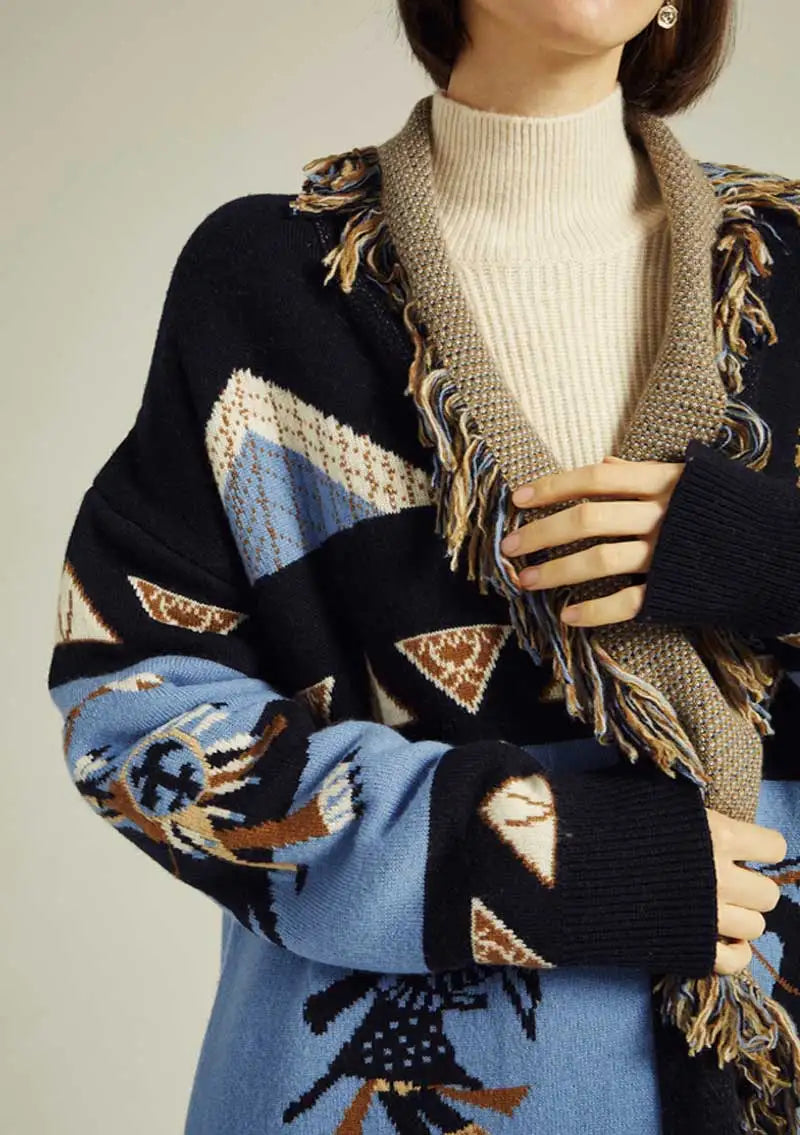Long Tassel Knitted Coat for Women | same ANTHEM.