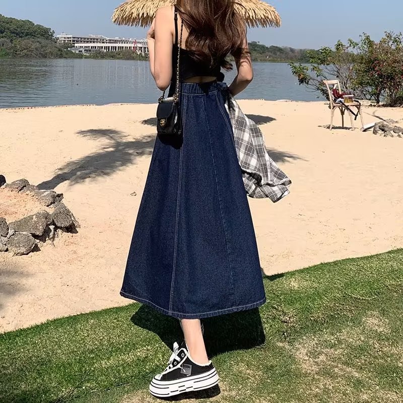 A-Line Denim Skirt for Soulmates | Mid-Length Dream Look – Same ANTHEM