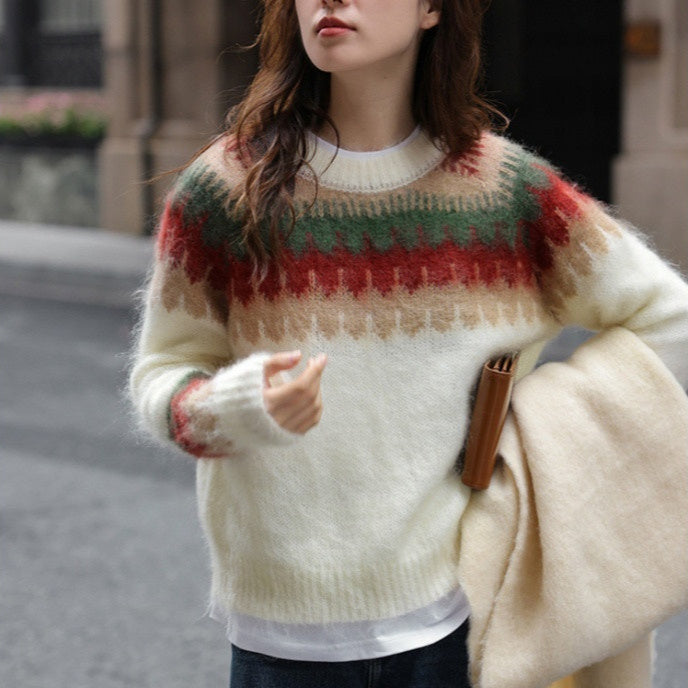 Simple All-matching Cream Strawberry Mohair Clothing - Bag