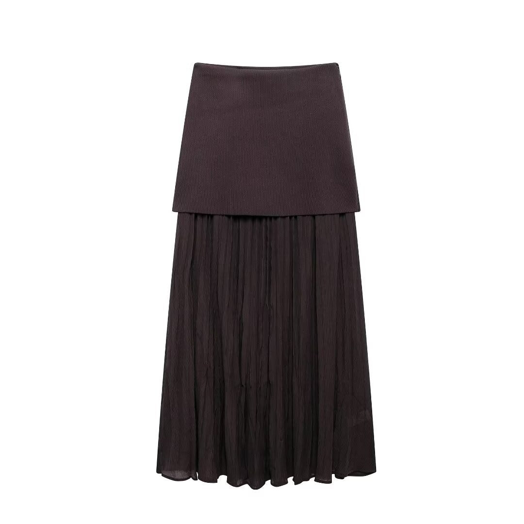 American Knitted Pleated Patchwork Skirt | Dreamy Romantic Chic | same ANTHEM