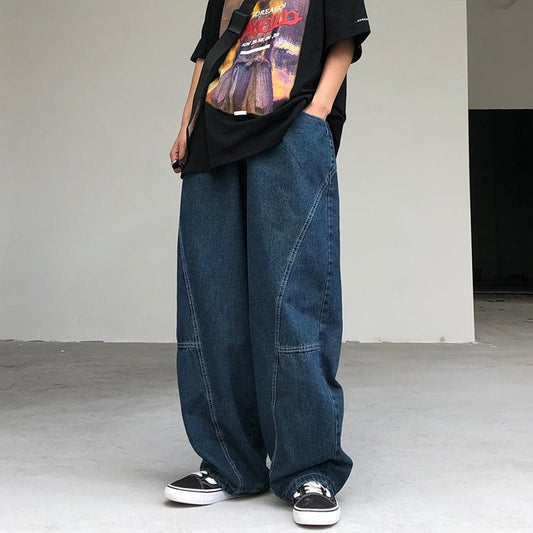 Baggy Streetwear Drape Jeans – Loose Fit for Lovers | same ANTHEM - Blue / S