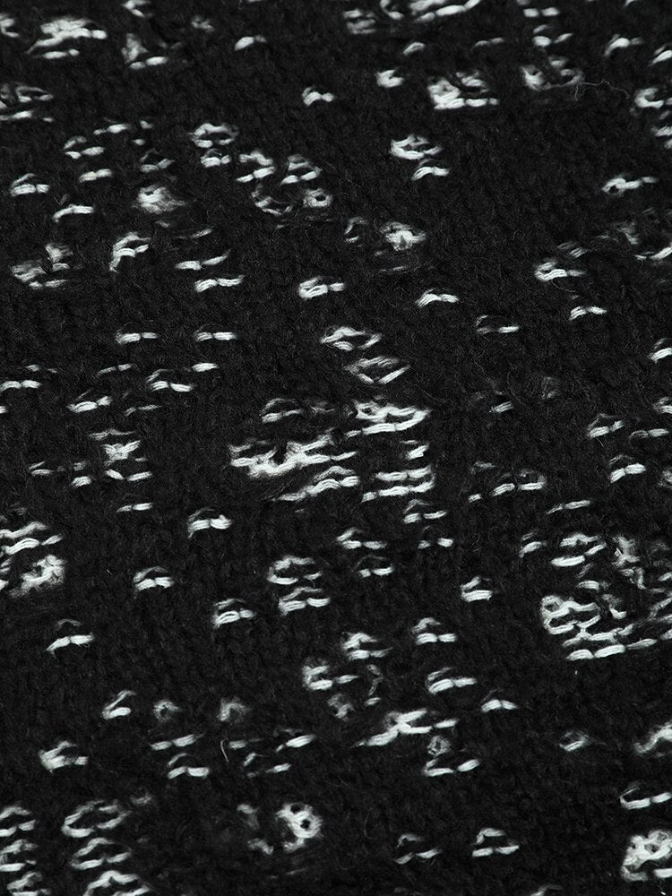 Black Jacquard Oversized Knit Sweater – Dreamy Soft Pullover | same ANTHEM - black / One Size