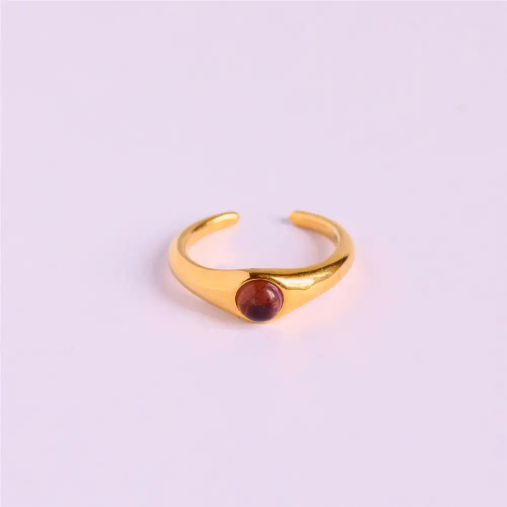 Blue Gradient Stone Ring | Boho Soulmate Jewelry | Same Anthem - CREATIVITY Gold Ring / Free Size Opening No 7