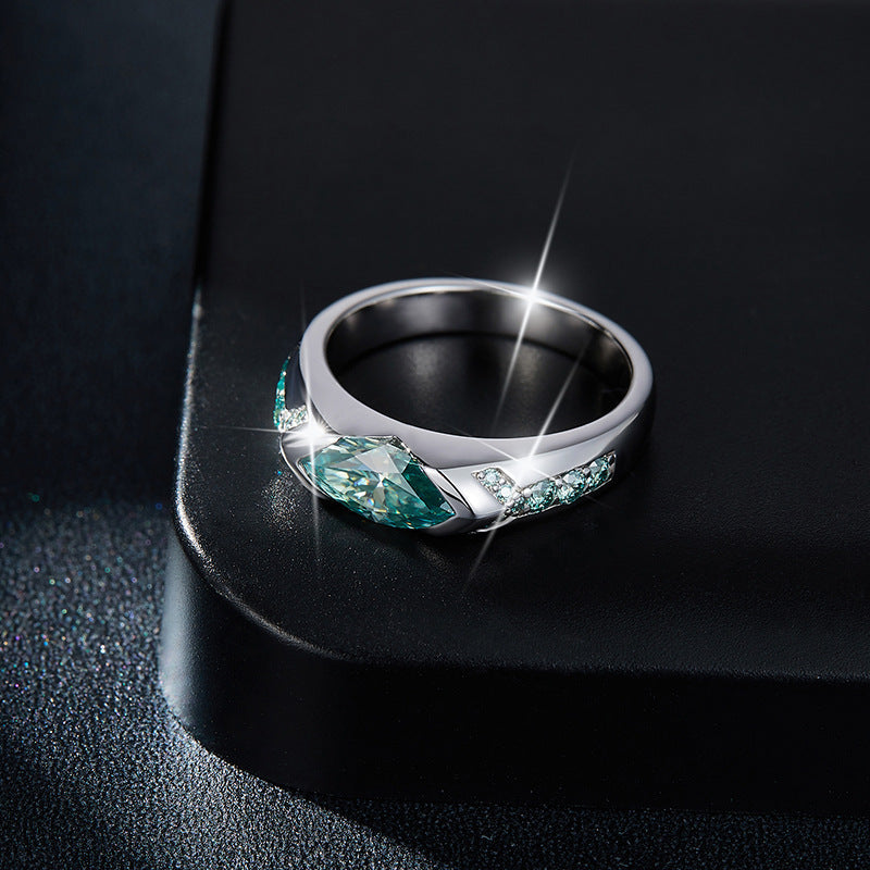 Blue Green Moissanite Ring – Unisex Soulmate Jewelry | same ANTHEM.