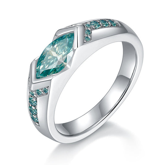 Blue Green Moissanite Ring – Unisex Soulmate Jewelry | same ANTHEM. - 0.26ct / 10