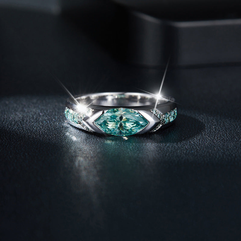 Blue Green Moissanite Ring – Unisex Soulmate Jewelry | same ANTHEM.