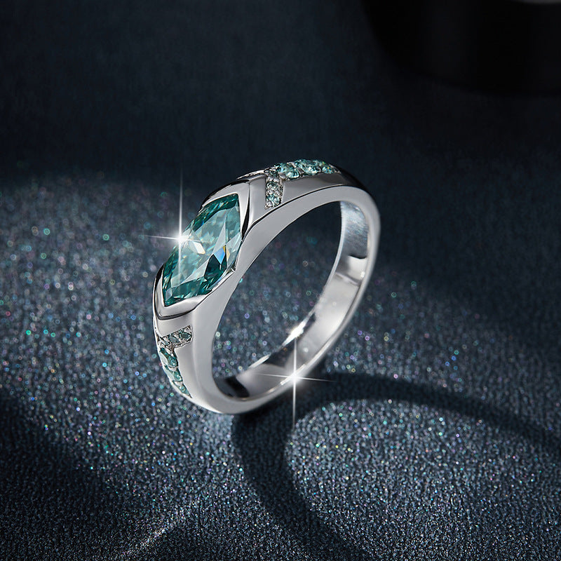Blue Green Moissanite Ring – Unisex Soulmate Jewelry | same ANTHEM.