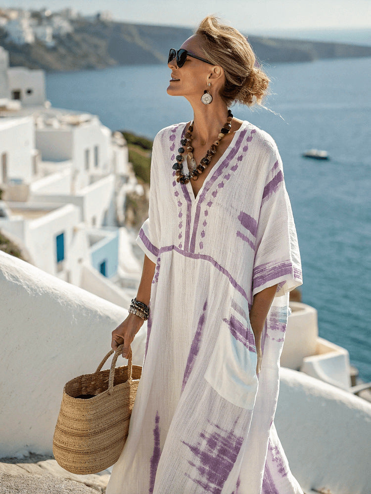 Boho Beach Plus Size Long Dress – Flowing Elegance | same ANTHEM - Light Purple / 3XL - Dress
