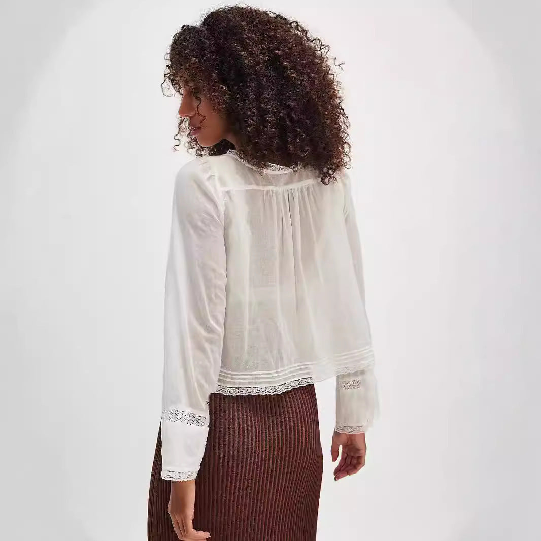 Boho Chic Lace Long Sleeve Shirt – Soulmate Style | same ANTHEM