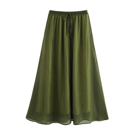 Boho Chic Pleated Printed Skirt – Casual Elegance | same ANTHEM