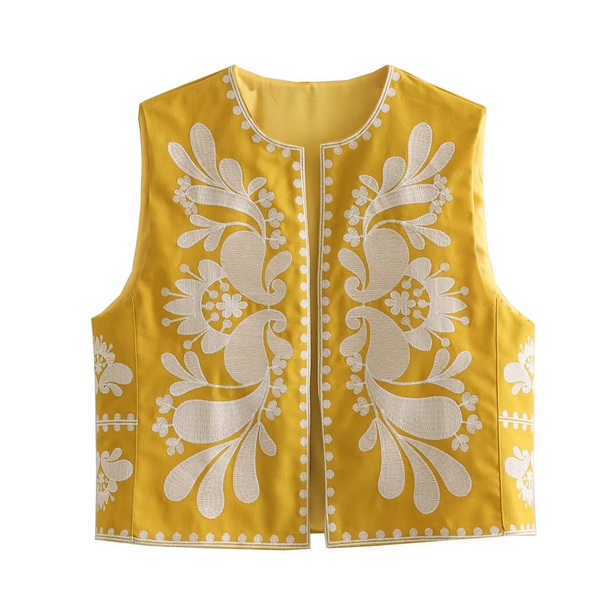 Boho Embroidered Cardigan Vest – Soulmate Streetwear | same ANTHEM - yellow / XS