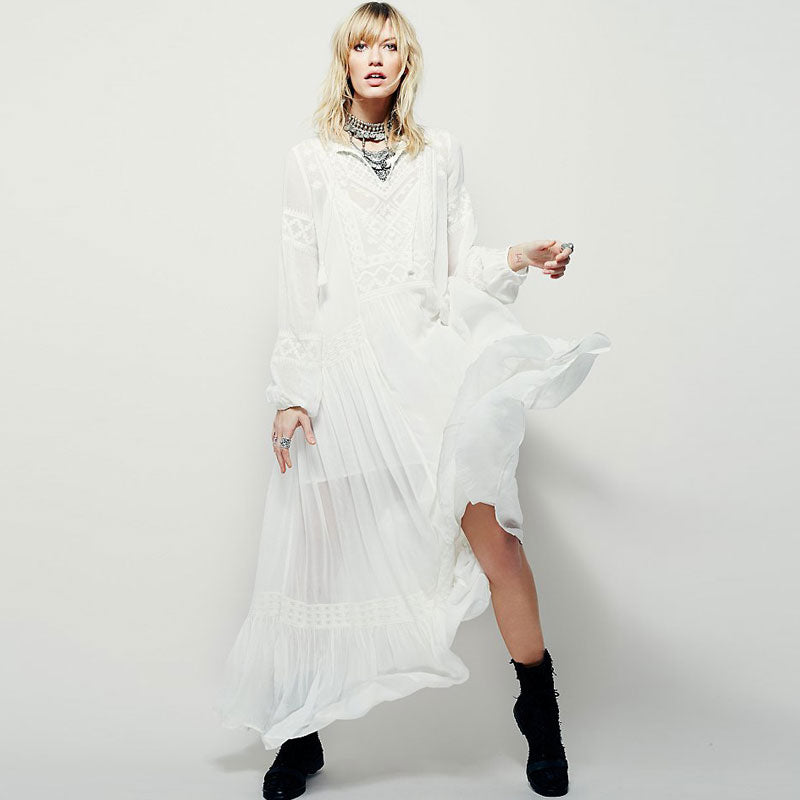 Boho Embroidered Linen Maxi Dress – Soulmate Streetwear | same ANTHEM.