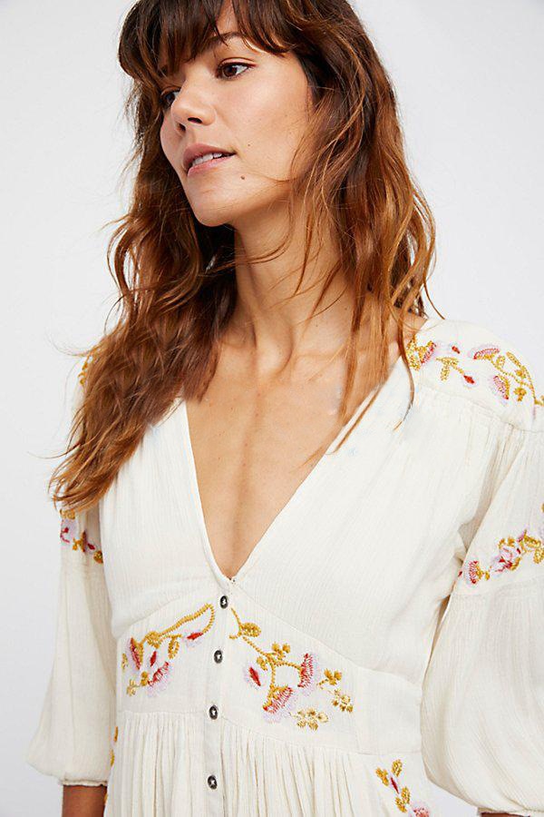 Boho Embroidered V-Neck Long Dress – Summer Split Robe | same ANTHEM - White / S