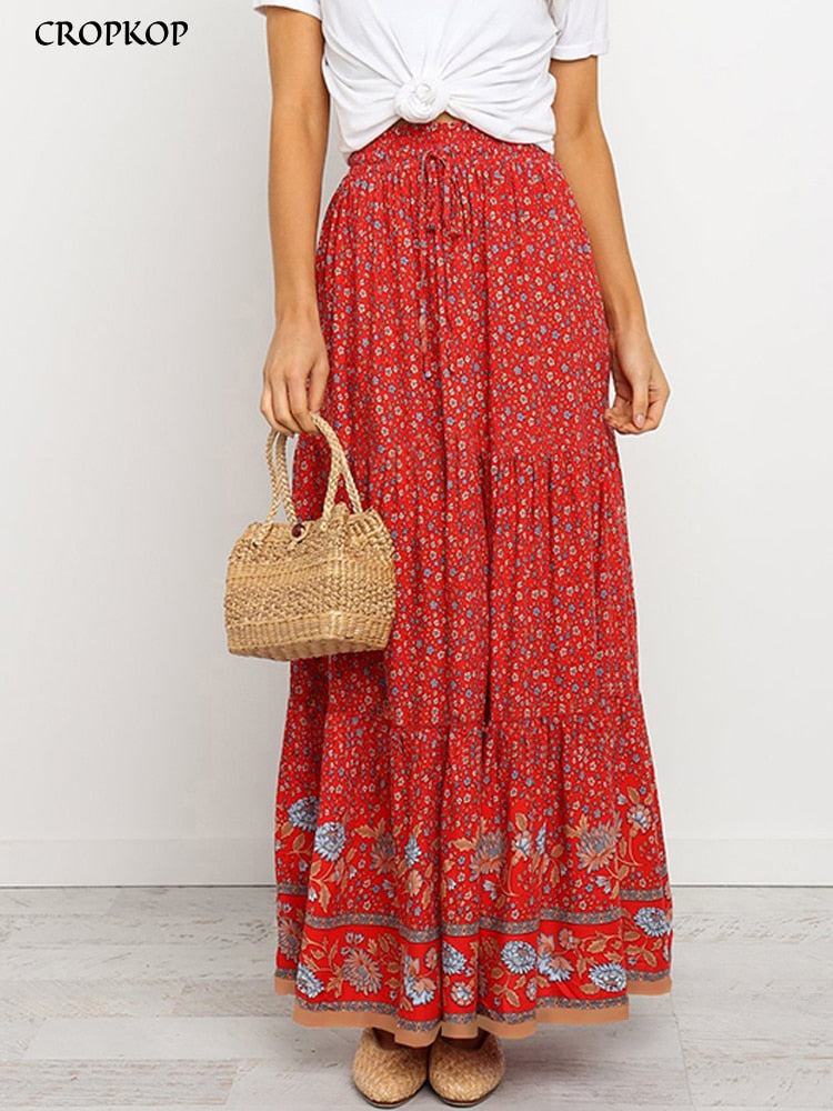 Boho Floral Maxi Skirt – same ANTHEM | Soulmate Streetwear for Lovers & Friends