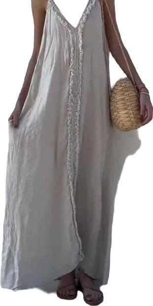 Boho Summer Loose Sling Dress – same ANTHEM Free Spirit Fashion - White / L