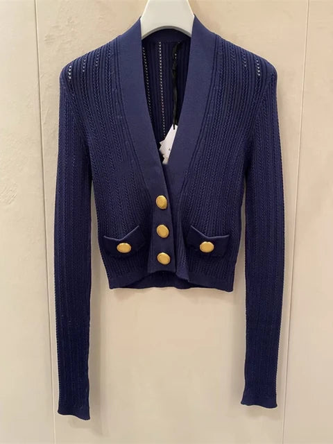 Button Knit Cardigan – dreamy soulmate streetwear | same ANTHEM. - NAVY / S