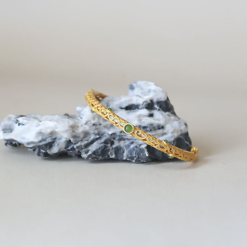 Carved Jasper Snap Bracelet | Boho Chic Soulmate Vibes | same ANTHEM - Gold