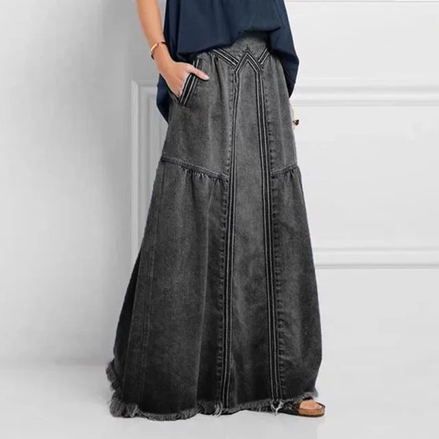 Casual A-Line Denim Skirt | same ANTHEM® - grey / S