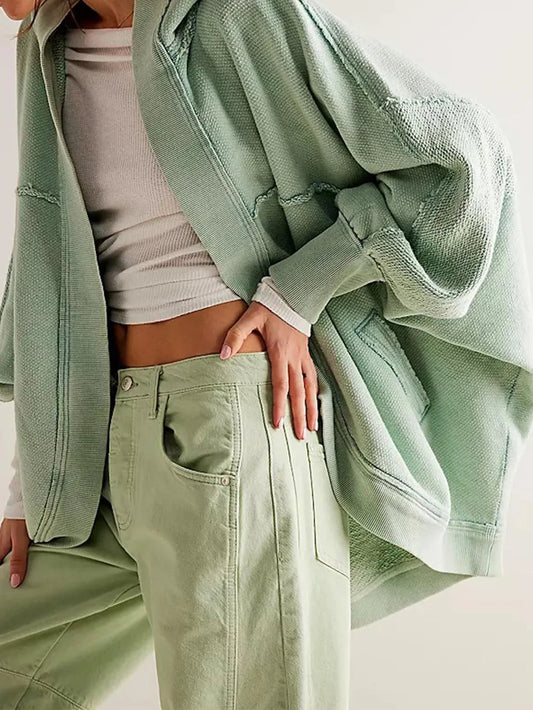 Casual Hoodie Cardigan – High-End Soulmate Streetwear | same ANTHEM - Gum Leaf / S