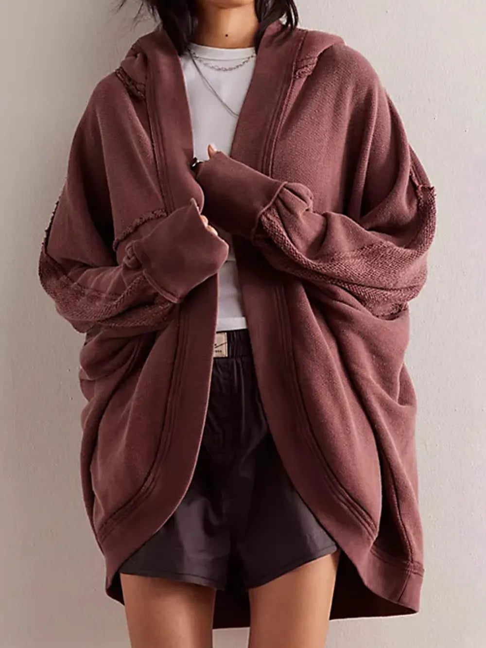 Casual Hoodie Cardigan – High-End Soulmate Streetwear | same ANTHEM - Dark Brown / S
