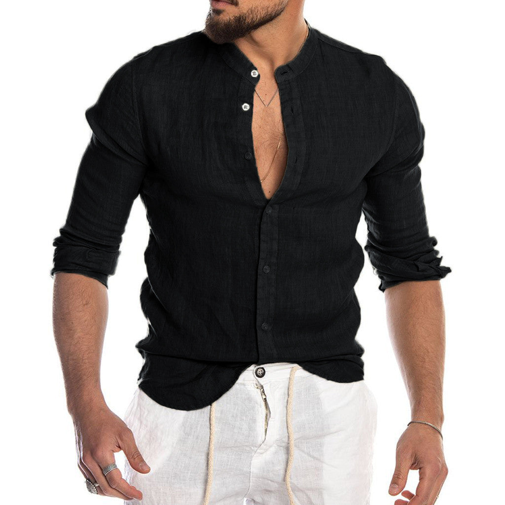 Casual Linen Shirt Men – Soulmate Streetwear | same ANTHEM - Black / 3XL