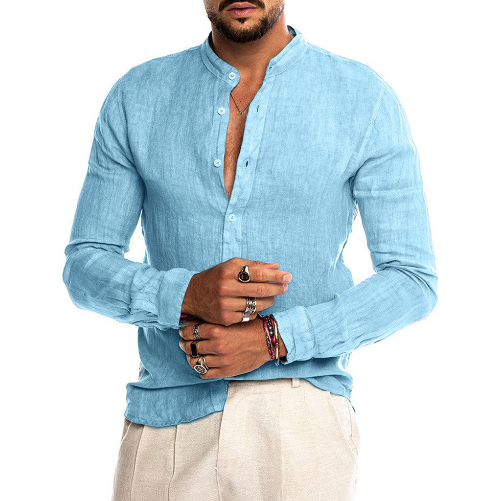 Casual Linen Shirt Men – Soulmate Streetwear | same ANTHEM - Blue / 3XL