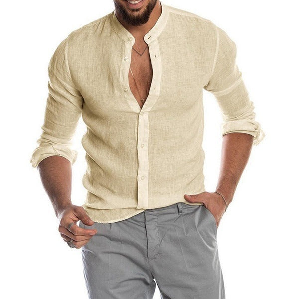 Casual Linen Shirt Men – Soulmate Streetwear | same ANTHEM - Khaki / 3XL