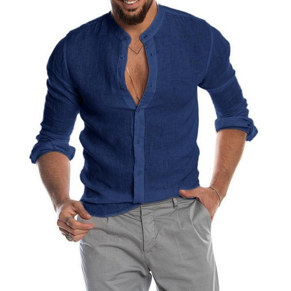 Casual Linen Shirt Men – Soulmate Streetwear | same ANTHEM - Navy blue / 3XL