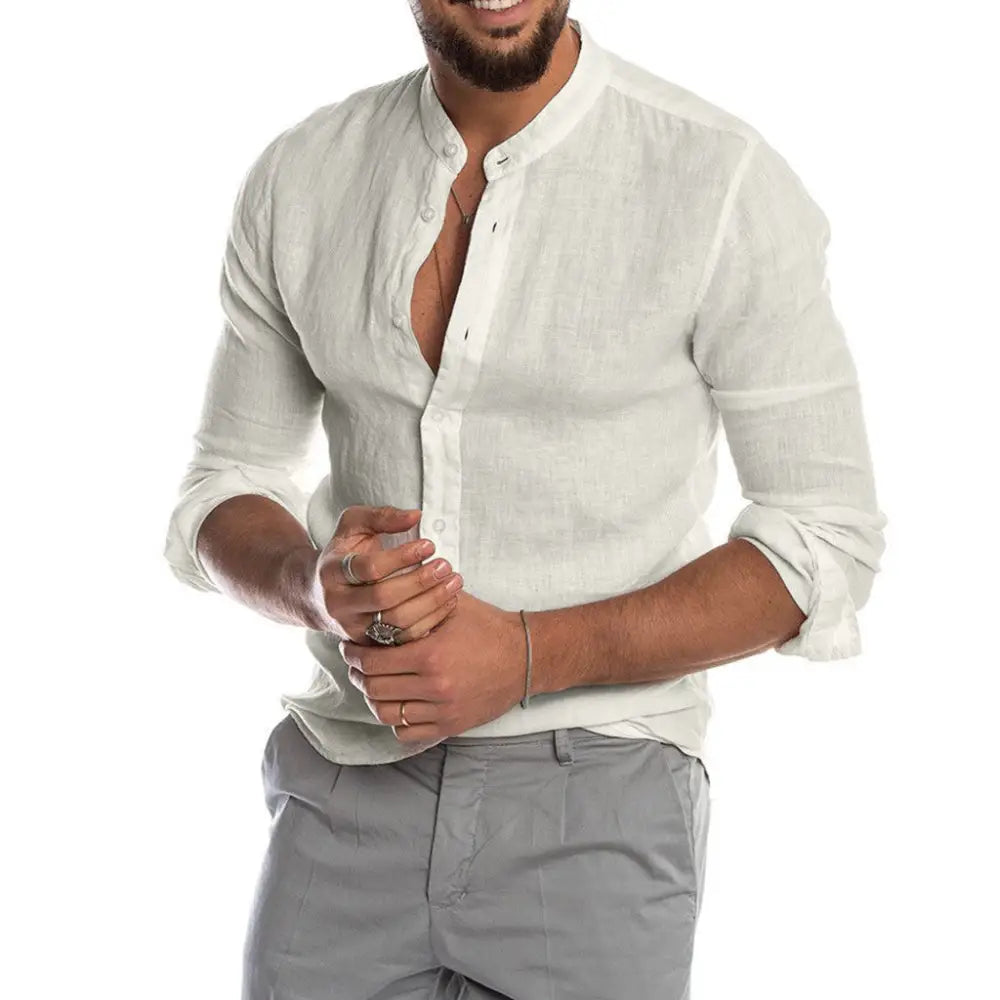 Casual Linen Shirt Men – Soulmate Streetwear | same ANTHEM - White / 3XL