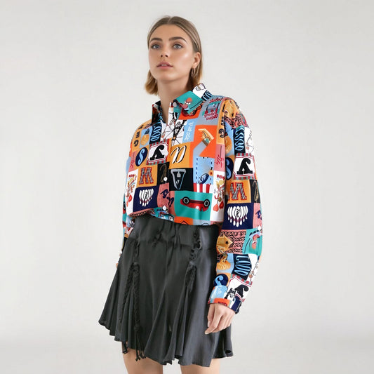 Chic Patchwork Pattern Shirt for Women | same ANTHEM – Made for Soulmates & Lovers