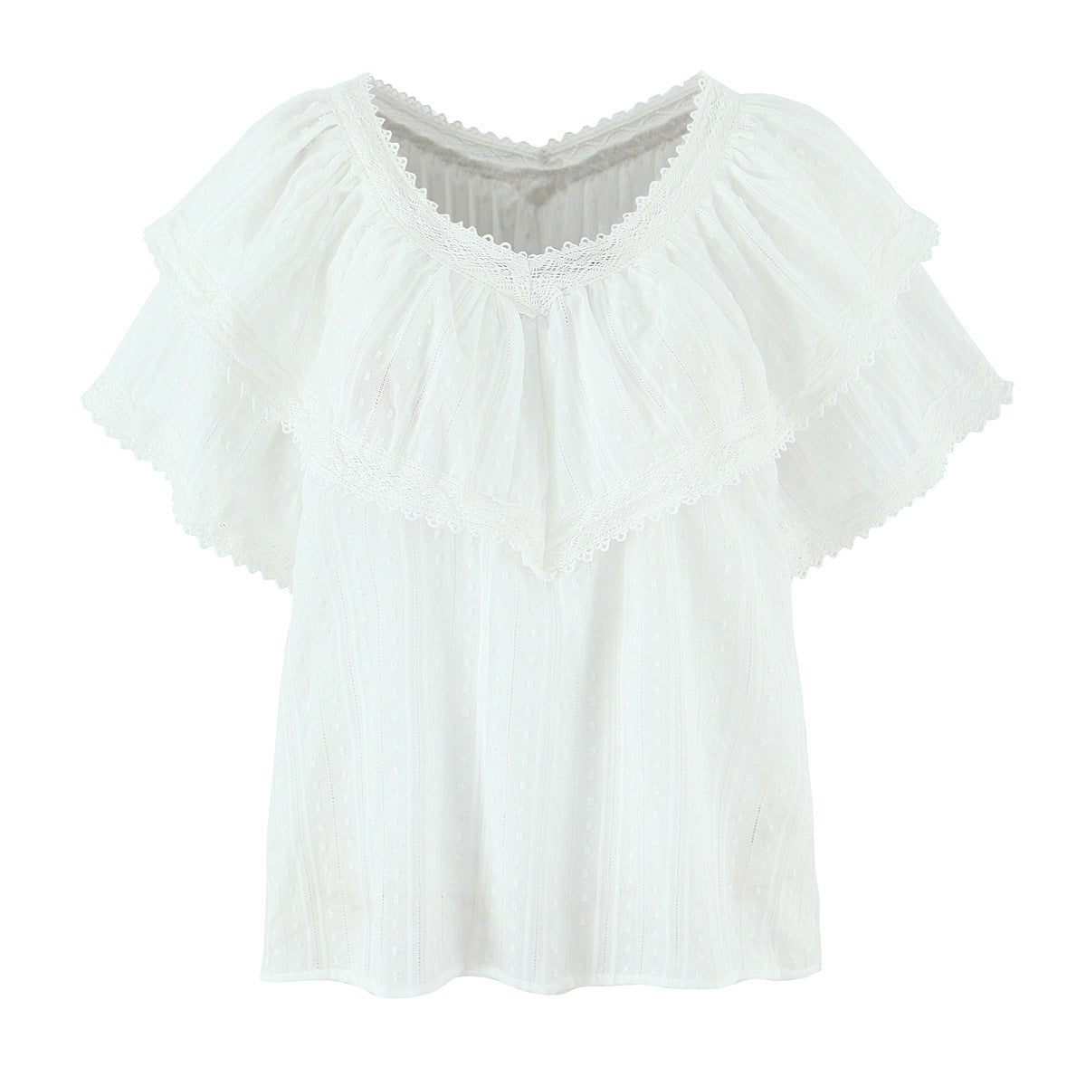 Chic Romantic Lace Loose Top Women | Elegant Everyday Streetwear | same ANTHEM. - White / S