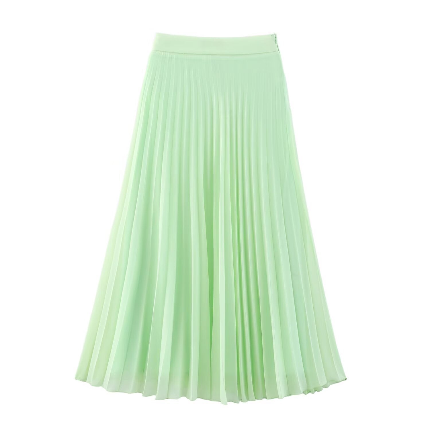 Chiffon Pleated Mid Length Skirt – dreamy soulmate streetwear | same ANTHEM. - light green / XS