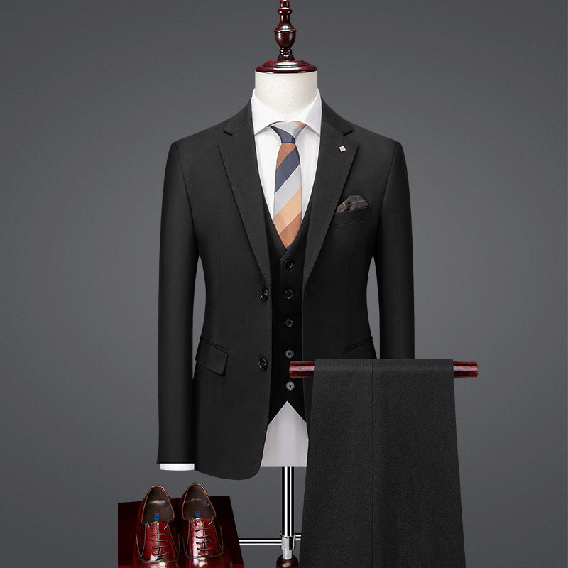 Classic Handsome Slim Fit British Style Business Casual Suit | same ANTHEM - Black / 5XL