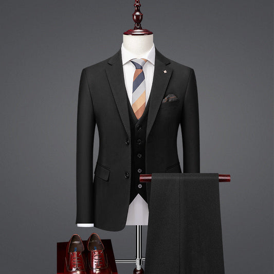 Classic Handsome Slim Fit British Style Business Casual Suit | same ANTHEM - Black / 5XL