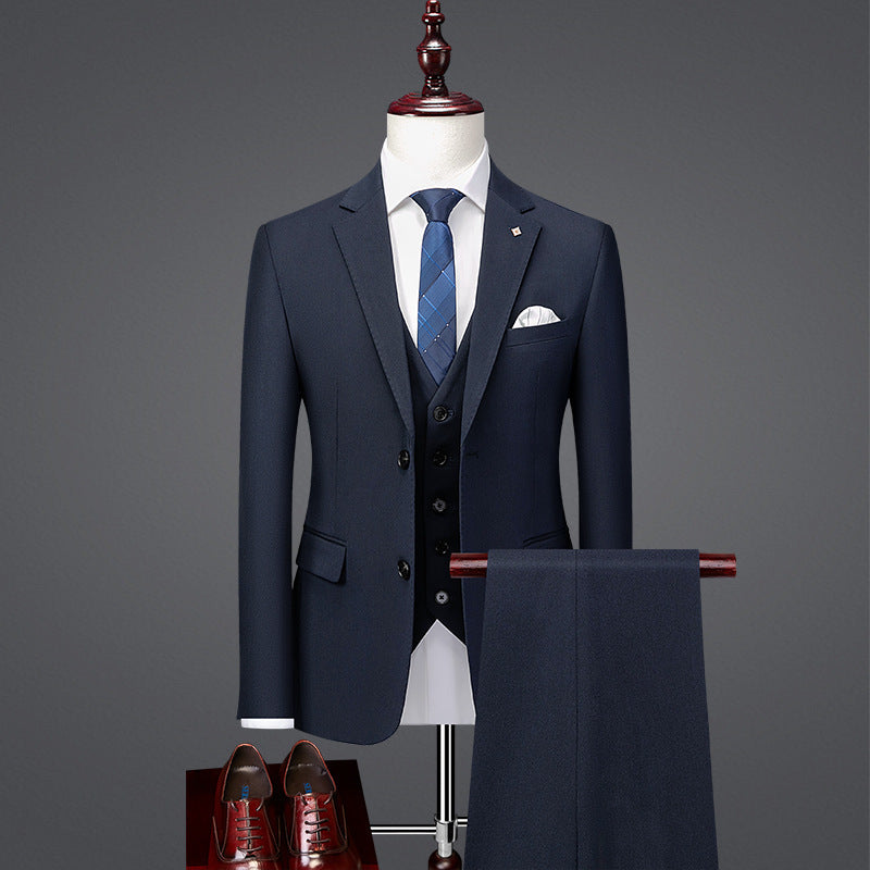 Classic Handsome Slim Fit British Style Business Casual Suit | same ANTHEM - Navy Blue / 5XL