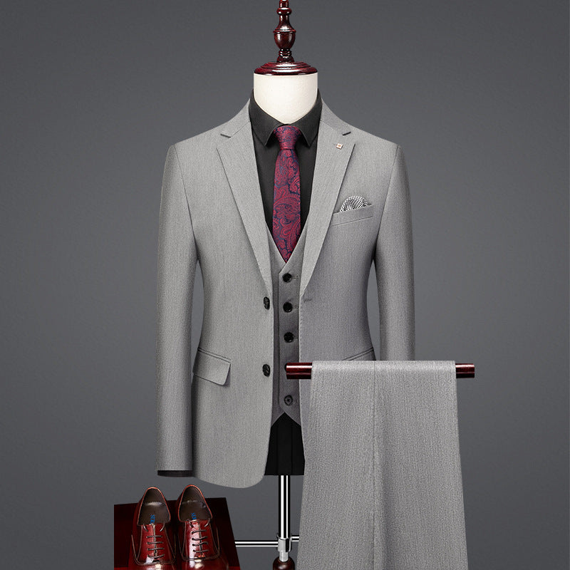 Classic Handsome Slim Fit British Style Business Casual Suit | same ANTHEM - Light Gray / 5XL