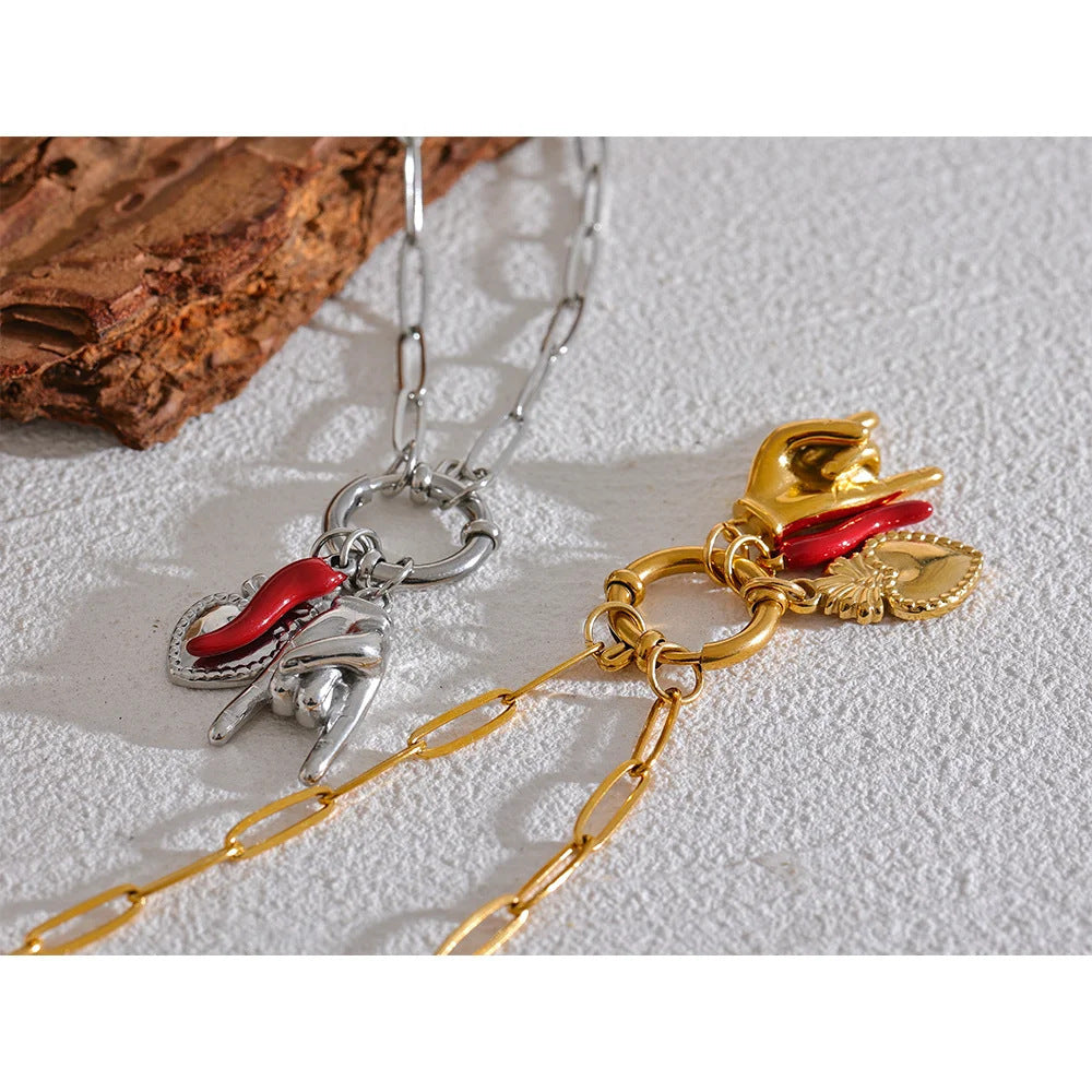 Classic Horn Sacred Heart Pendant Necklace | Boho Chic Soulmate Jewelry | same ANTHEM