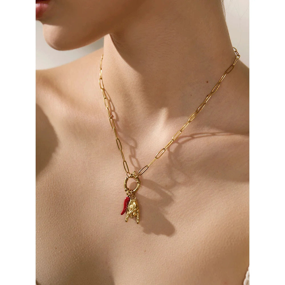 Classic Horn Sacred Heart Pendant Necklace | Boho Chic Soulmate Jewelry | same ANTHEM