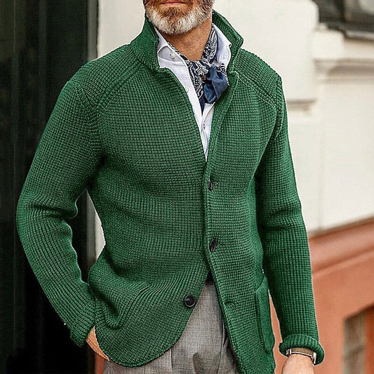Classic Men’s Sweater Cardigan | Business Casual | same ANTHEM. - green / S