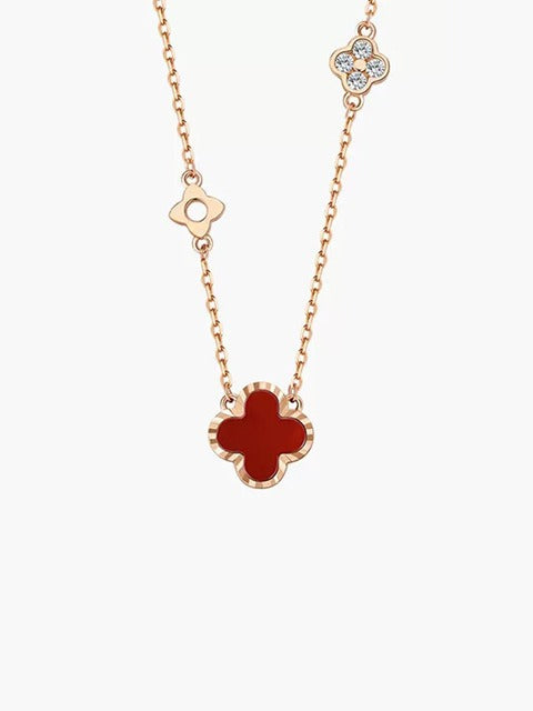 Clover Necklace Sterling Silver – Soulmate Streetwear Jewelry | same ANTHEM. - Starry Wishing Clover - Red
