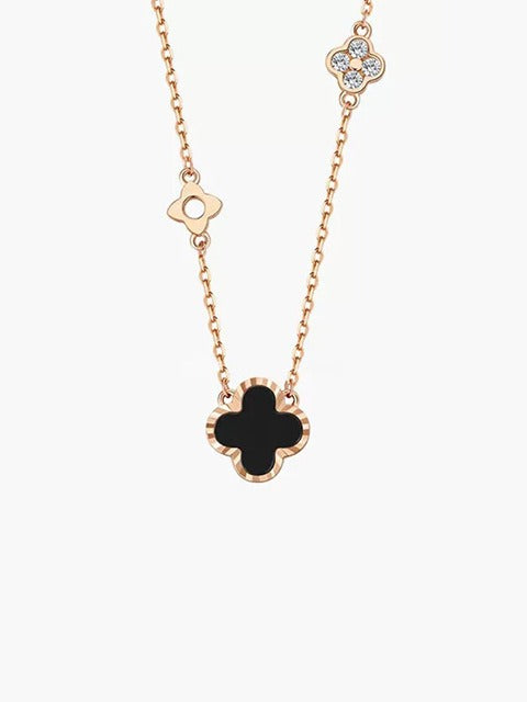 Clover Necklace Sterling Silver – Soulmate Streetwear Jewelry | same ANTHEM. - Starry Wishing Clover - Black