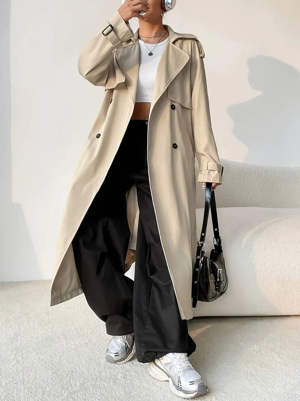 Collared Neck Longline Trench Coat | same ANTHEM. Soulmate Streetwear